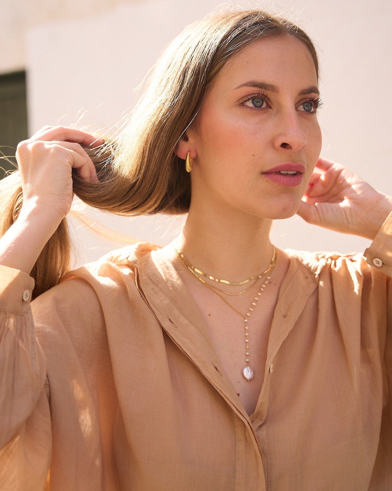heylove PENDIENTES PENDIENTES WILD SAND HOOPS 20 MM
