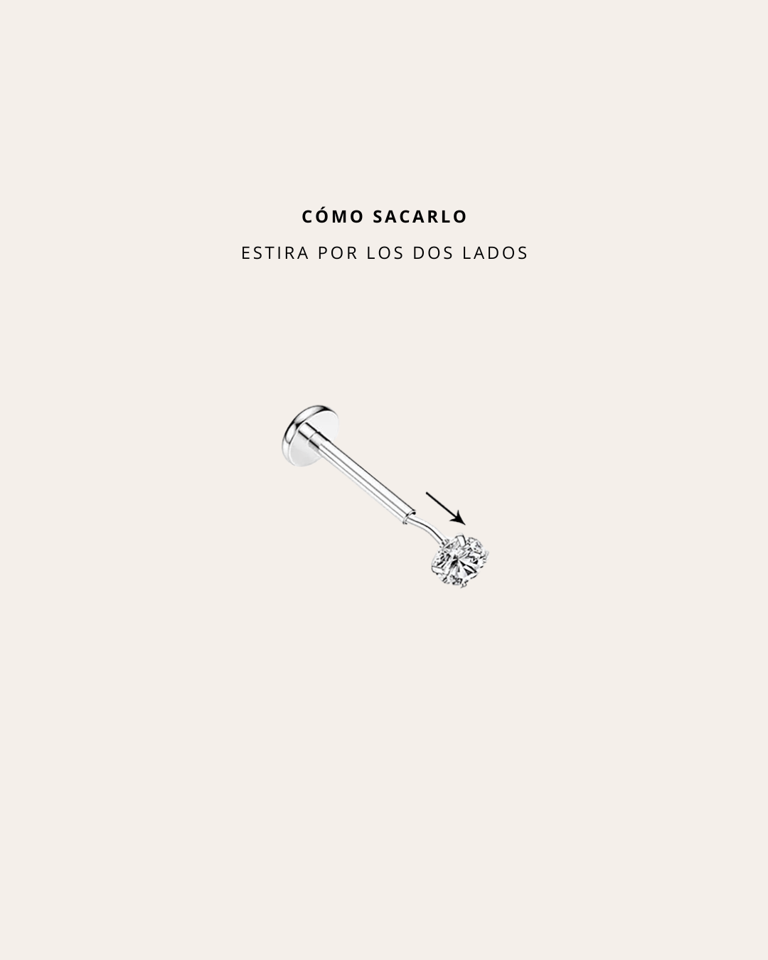 heylove PIERCING PIERCING LABRET CZ A PRESIÓN