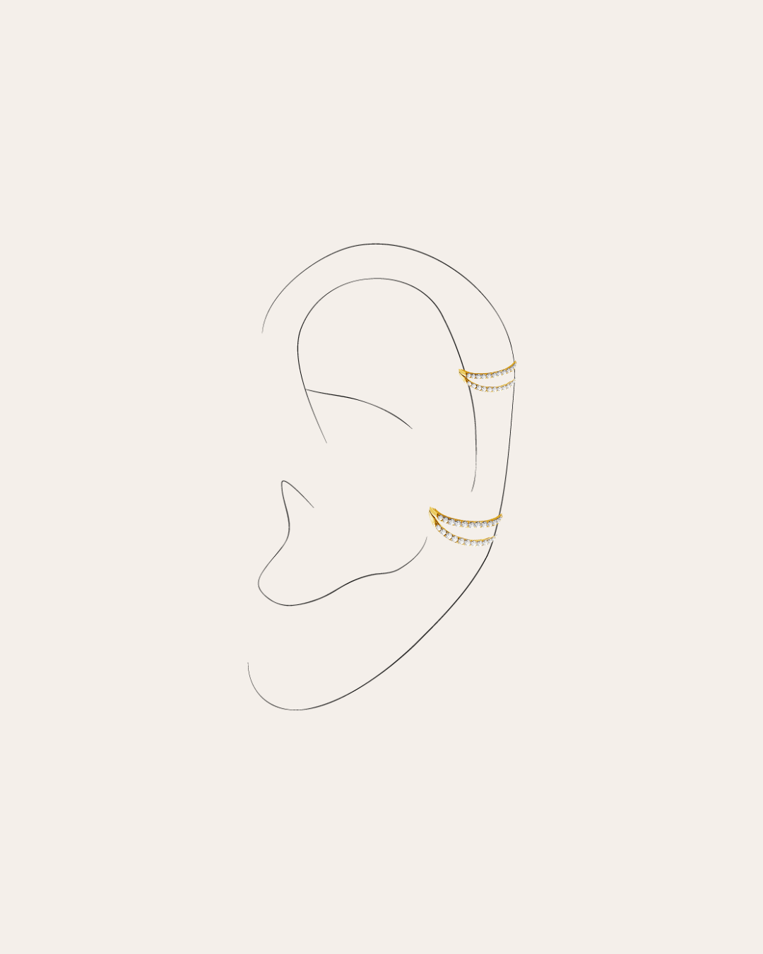heylove PIERCING PIERCING RIVIERE DOBLE 10/12 MM