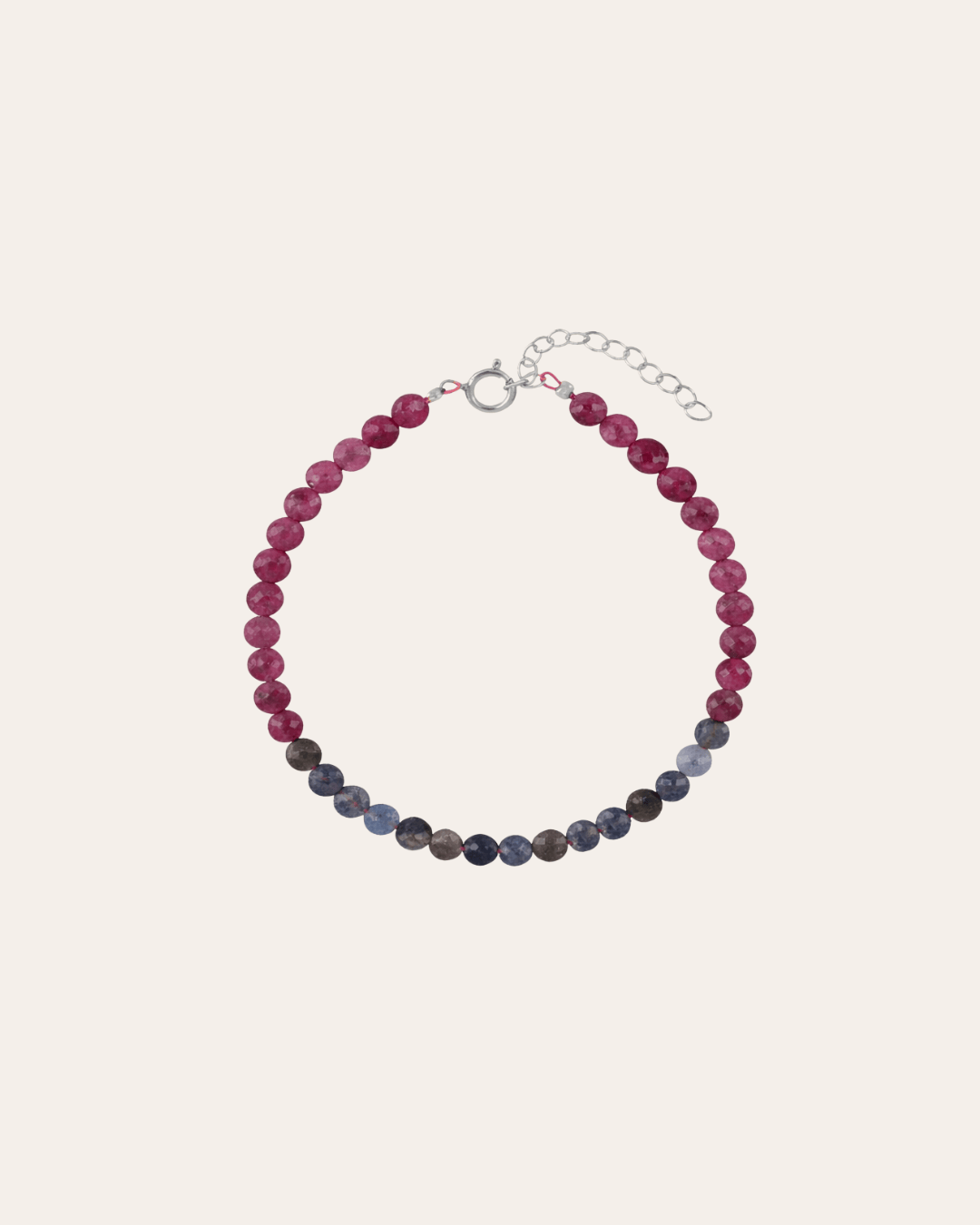 heylove PULSERAS PULSERA MINERAL RUBI & ZAFIRO 4 MM