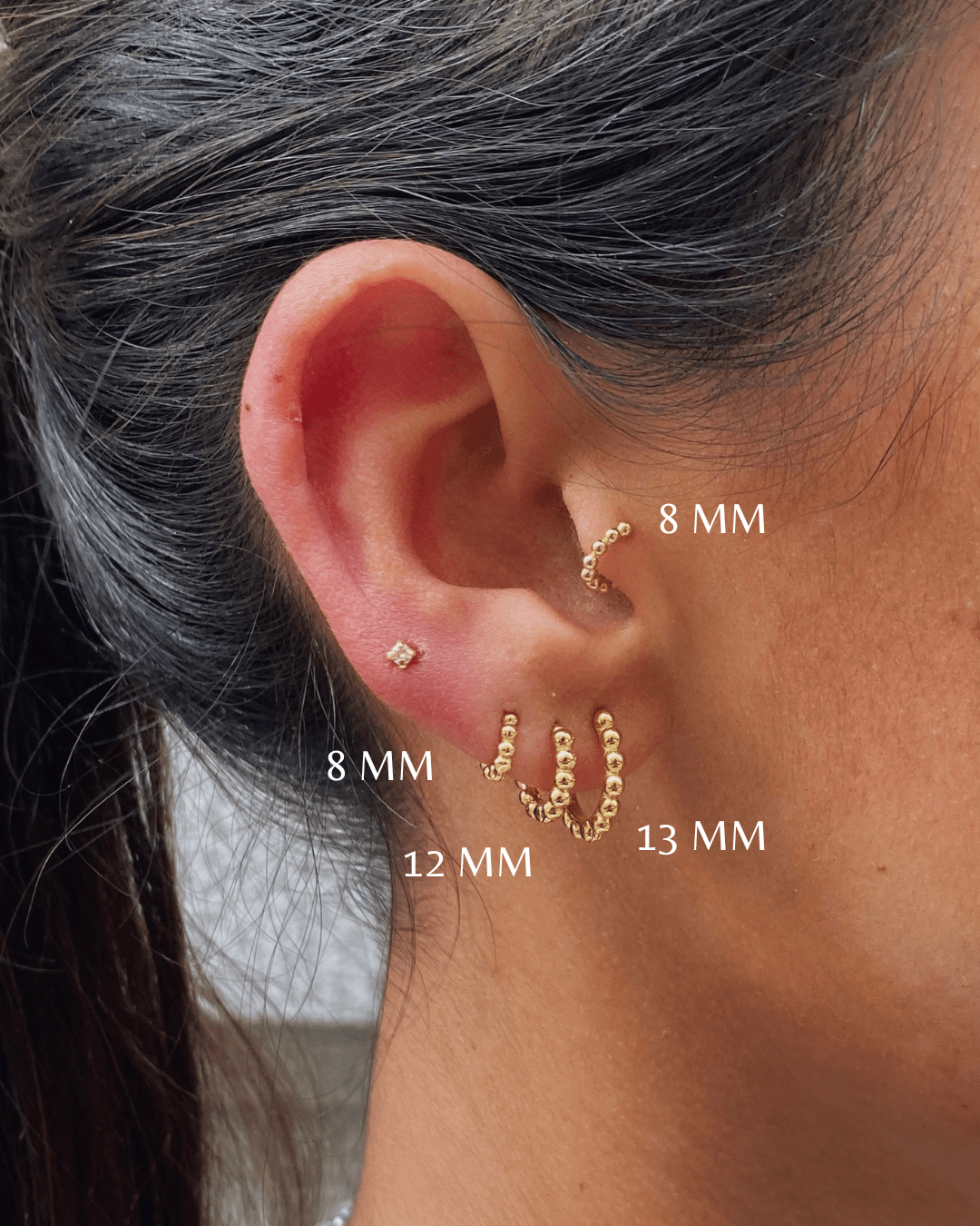 PENDIENTESheylovePENDIENTES MINI BALLS HOOPS 12 13 Y 14 MM | HEYLOVE