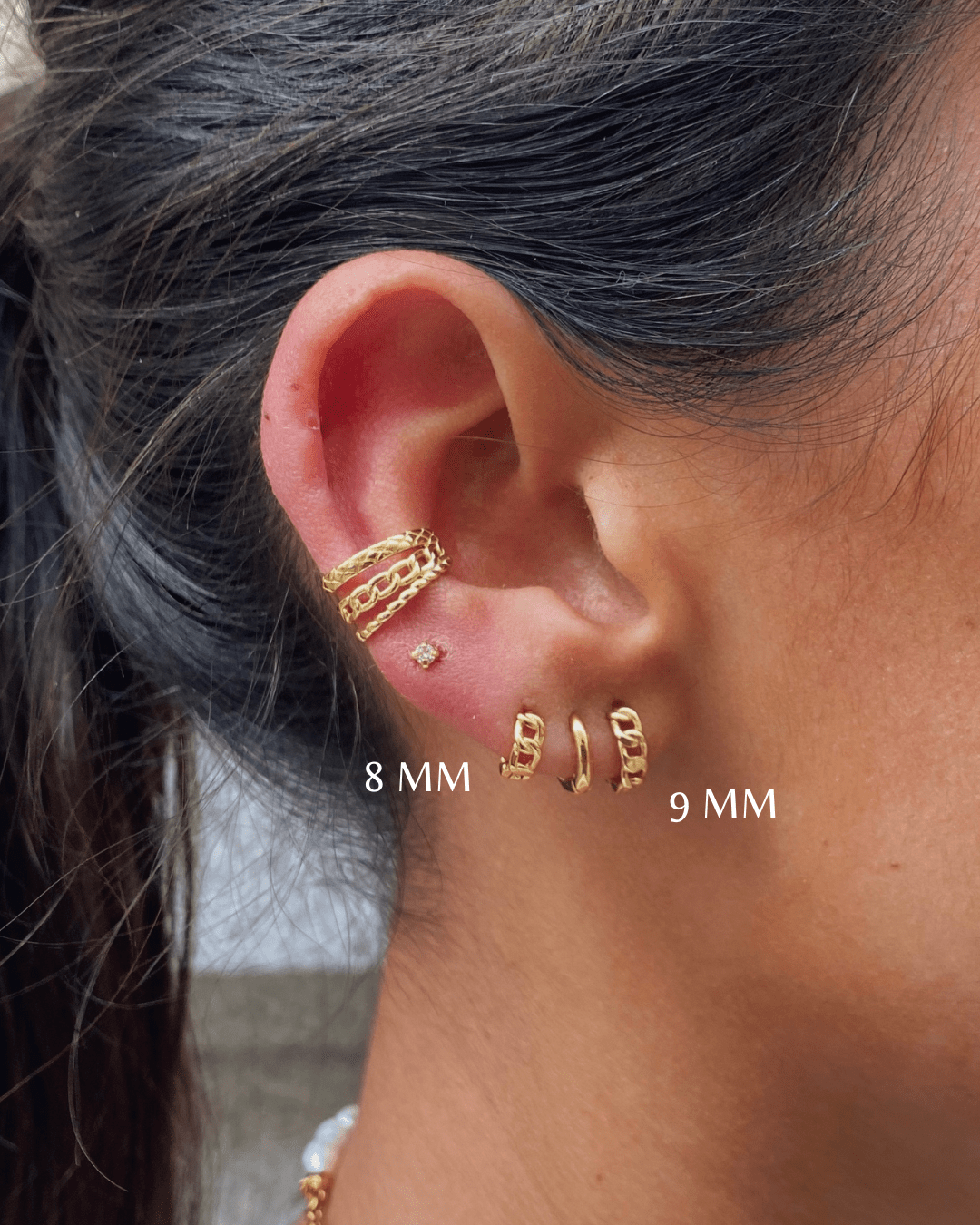 PIERCINGheylovePendientes tiny chain hoops | heylove