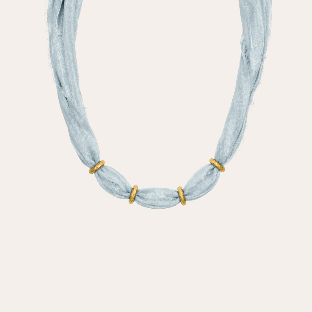 heylove COLLAR SEDA PARA PERSONALIZAR CELESTE