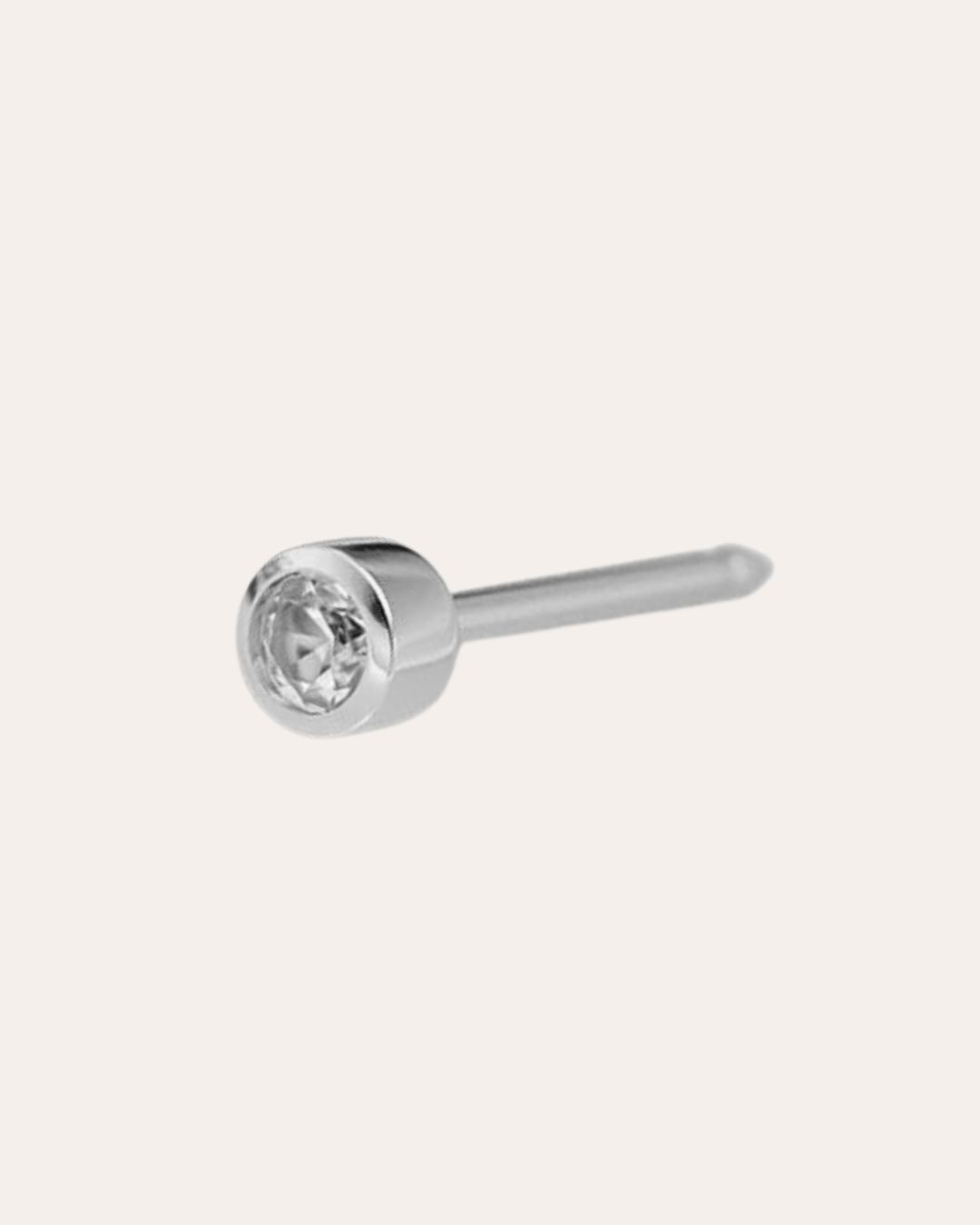 heylove Pendiente primera puesta ABRIL CRISTAL 2 MM PLATA