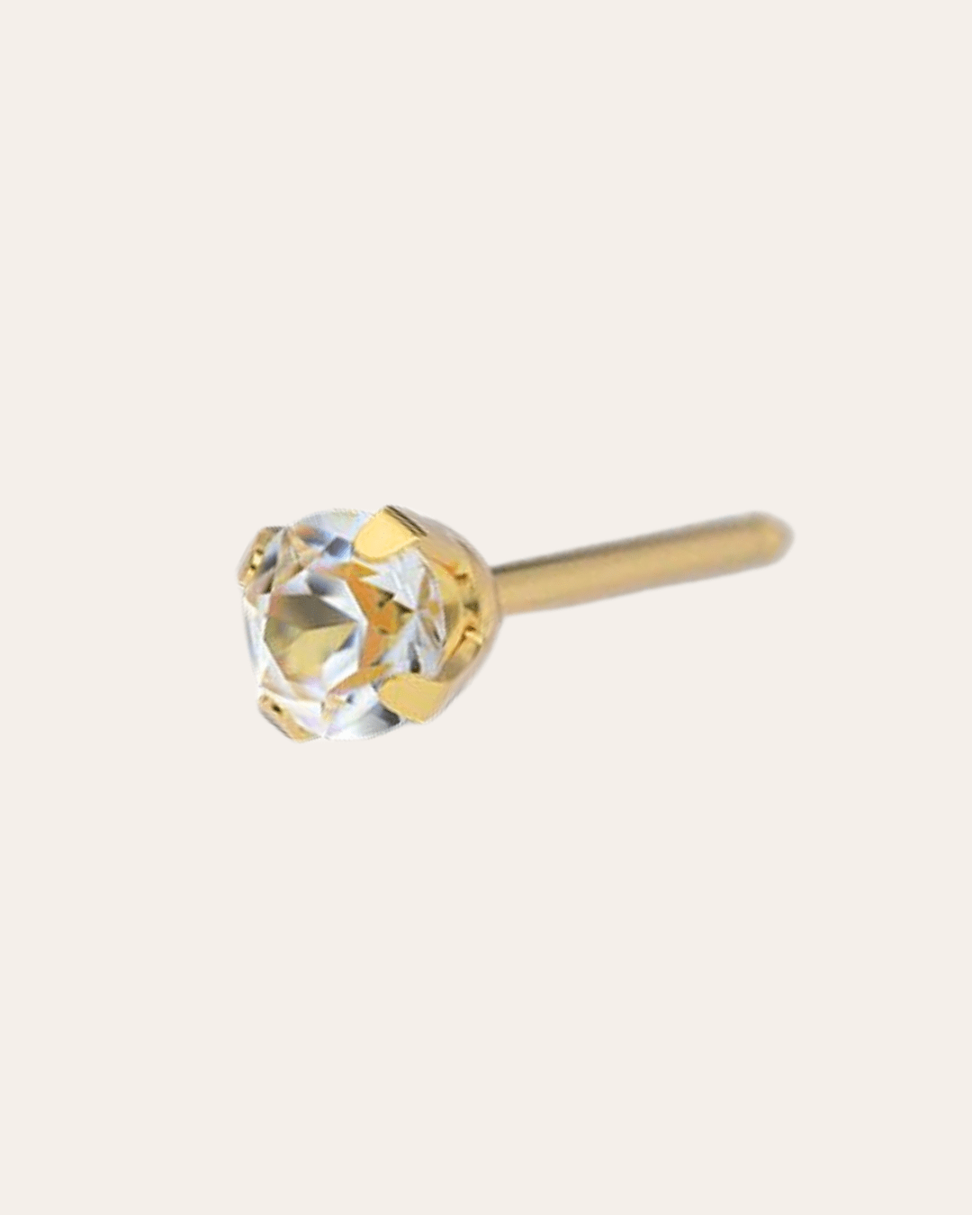 heylove Pendiente primera puesta CRISTAL 3 MM ORO