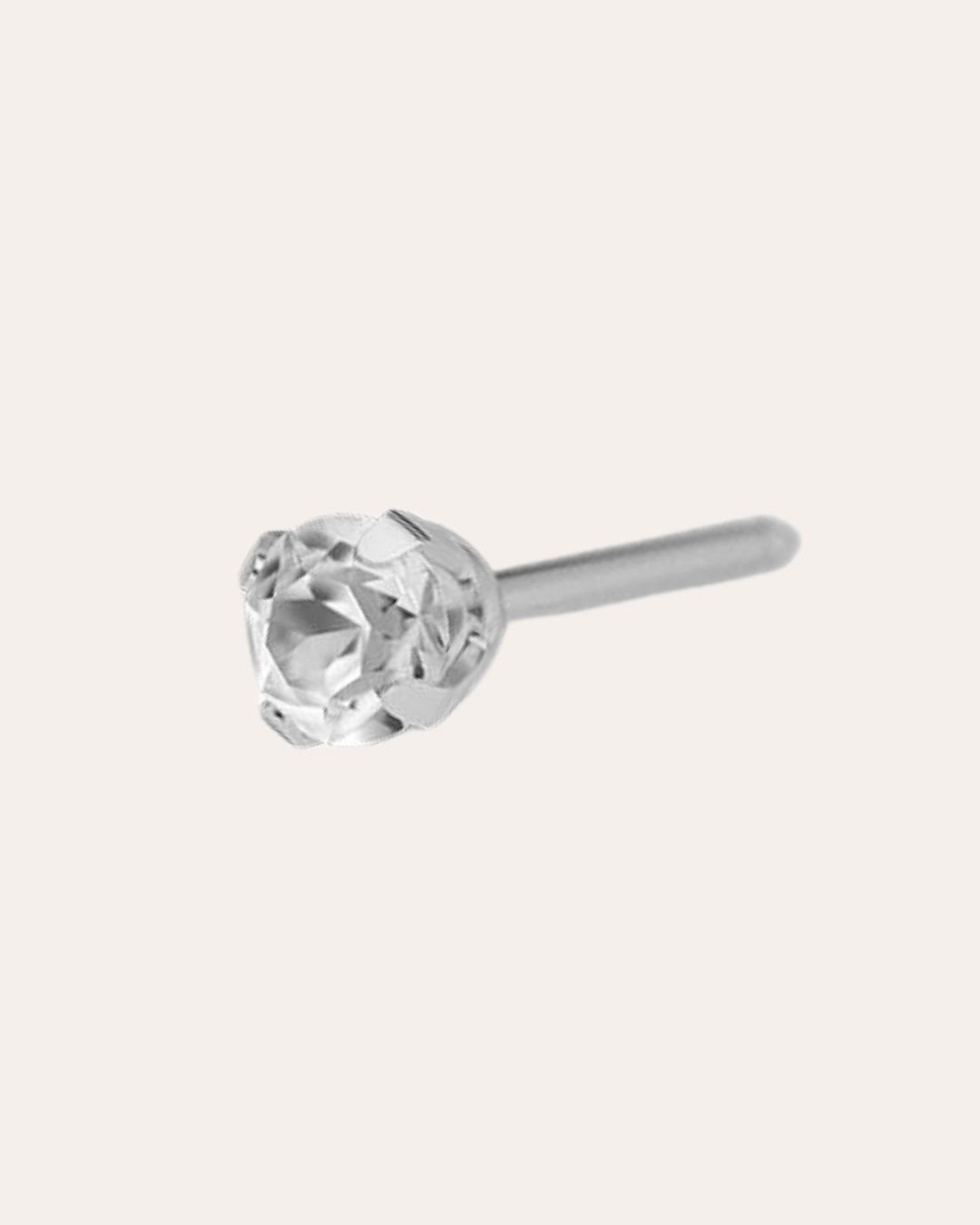 heylove Pendiente primera puesta CRISTAL 3 MM PLATA