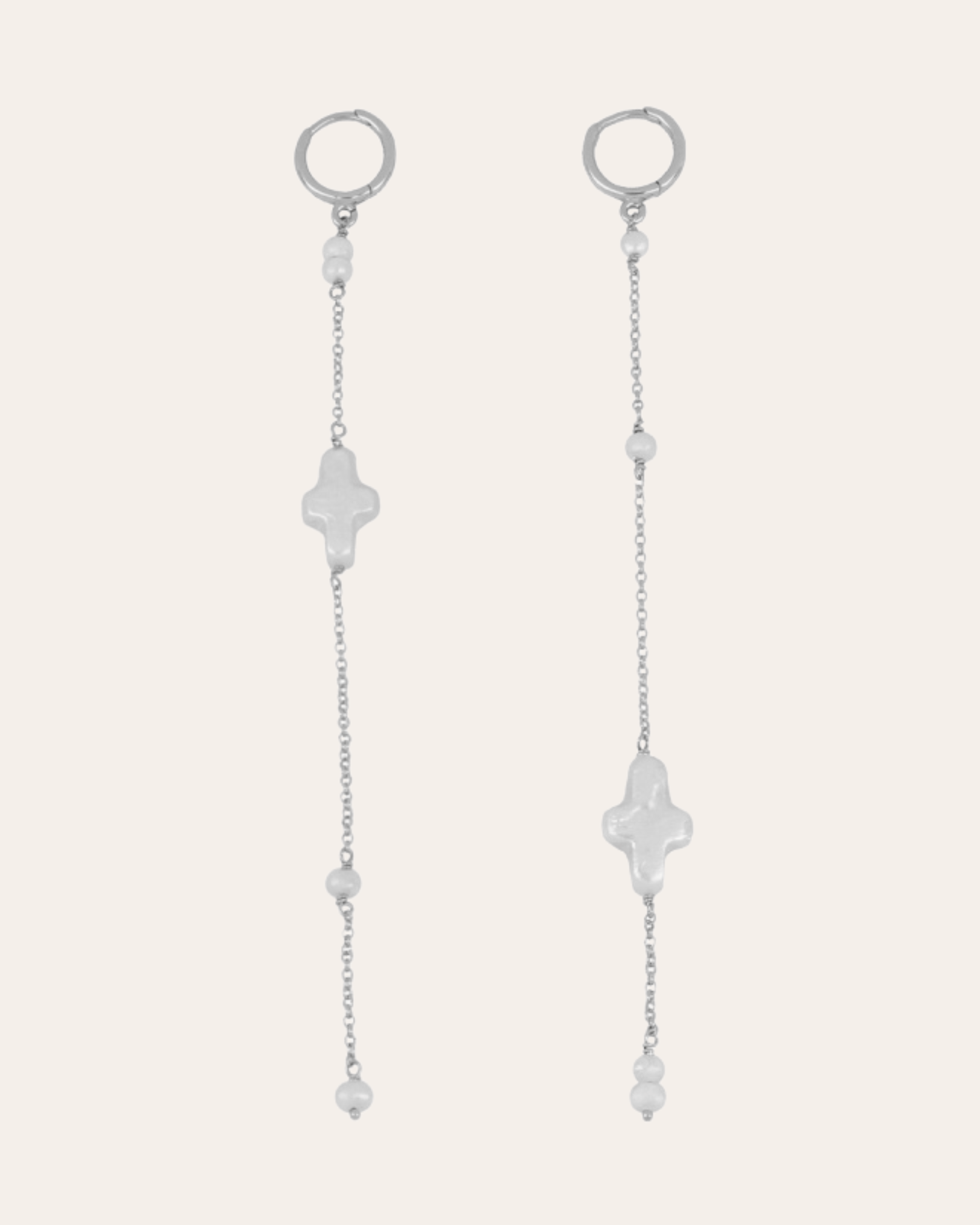 heylove PENDIENTES PENDIENTES CRUZ PERLA LARGO