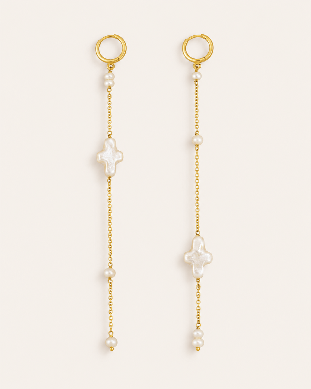 heylove PENDIENTES PENDIENTES CRUZ PERLA LARGO