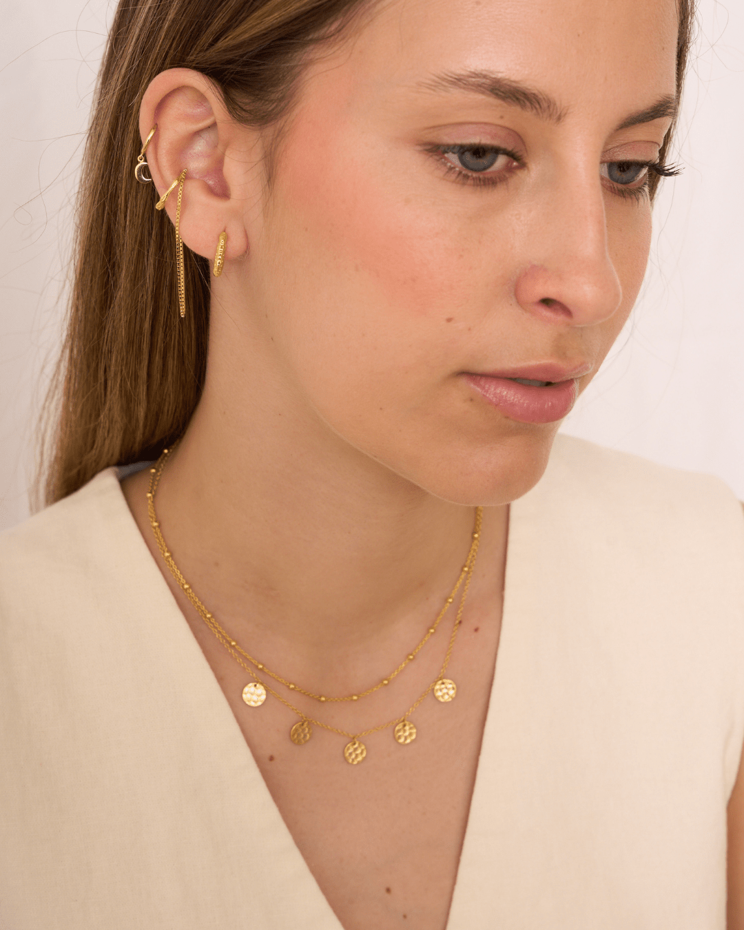 heylove PENDIENTES PENDIENTES MINI LUNA HOOPS