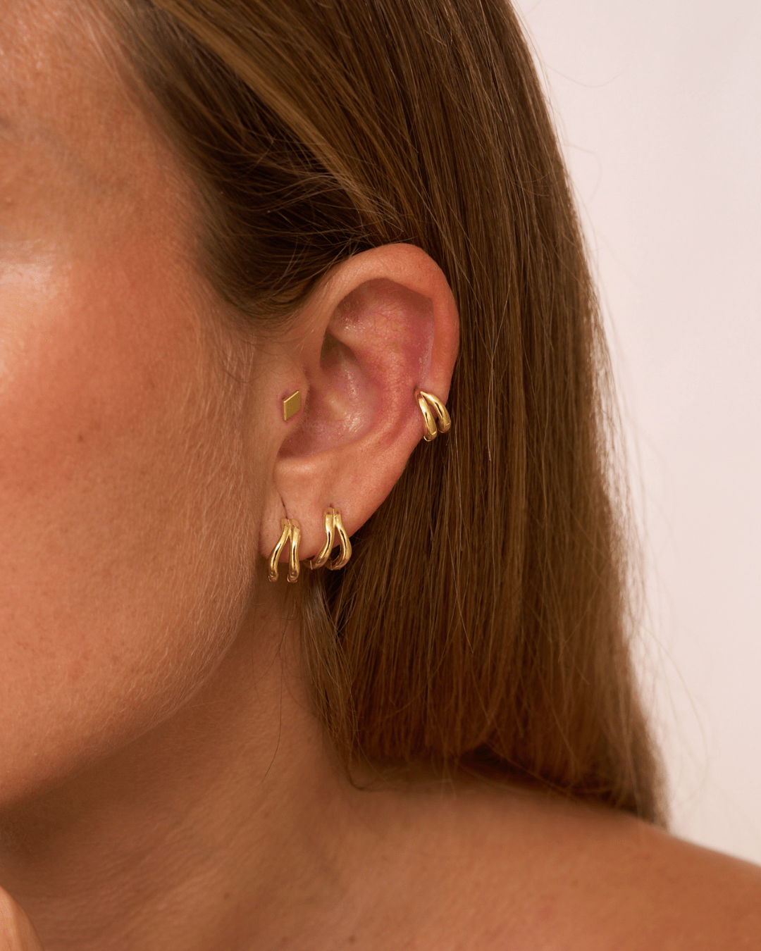heylove PENDIENTES PENDIENTES TWO WAVES HOOPS 12 MM
