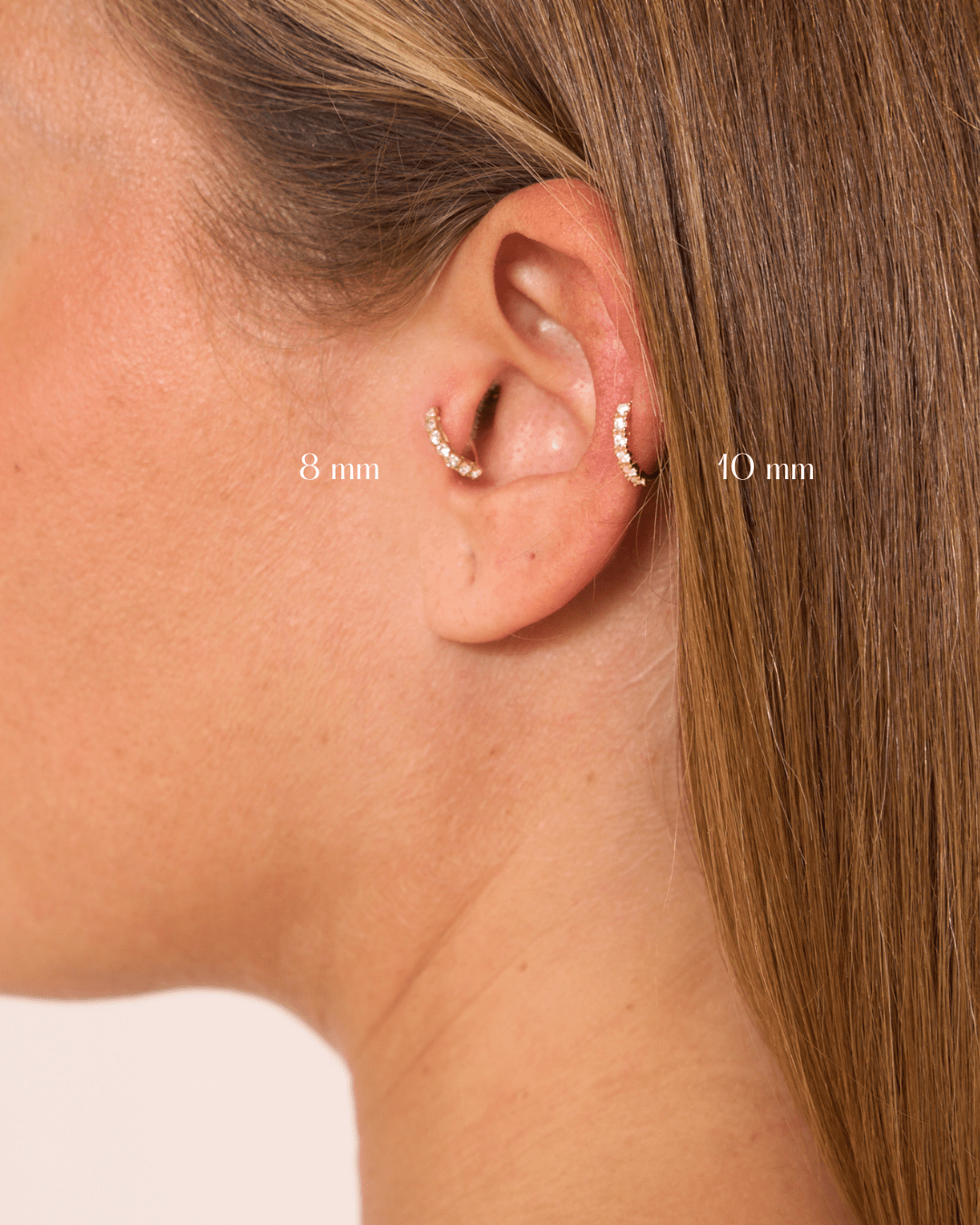 heylove PIERCING PIERCING MINI THIN CZ HOOP 8 MM