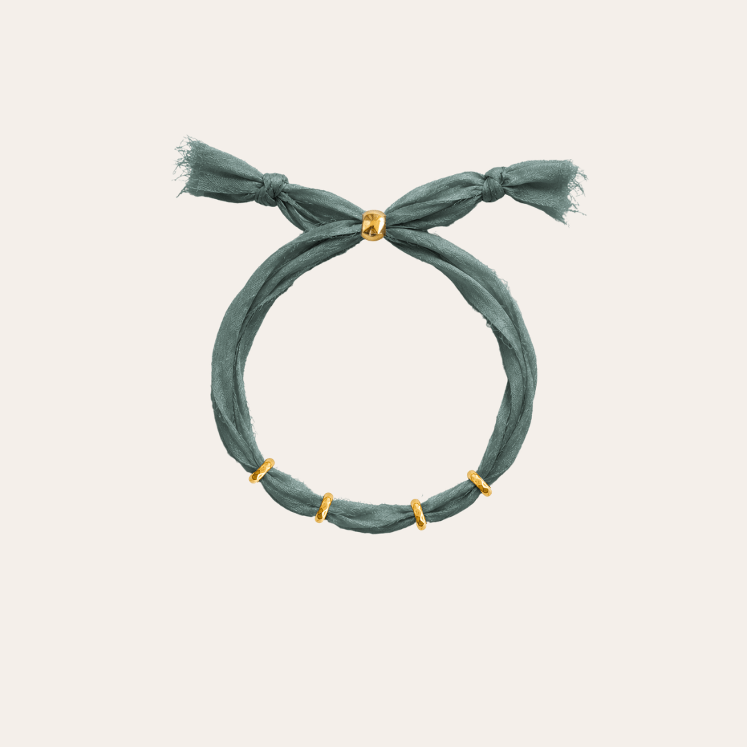 heylove PULSERAS PULSERA SEDA PARA PERSONALIZAR VERDE LAGUNA