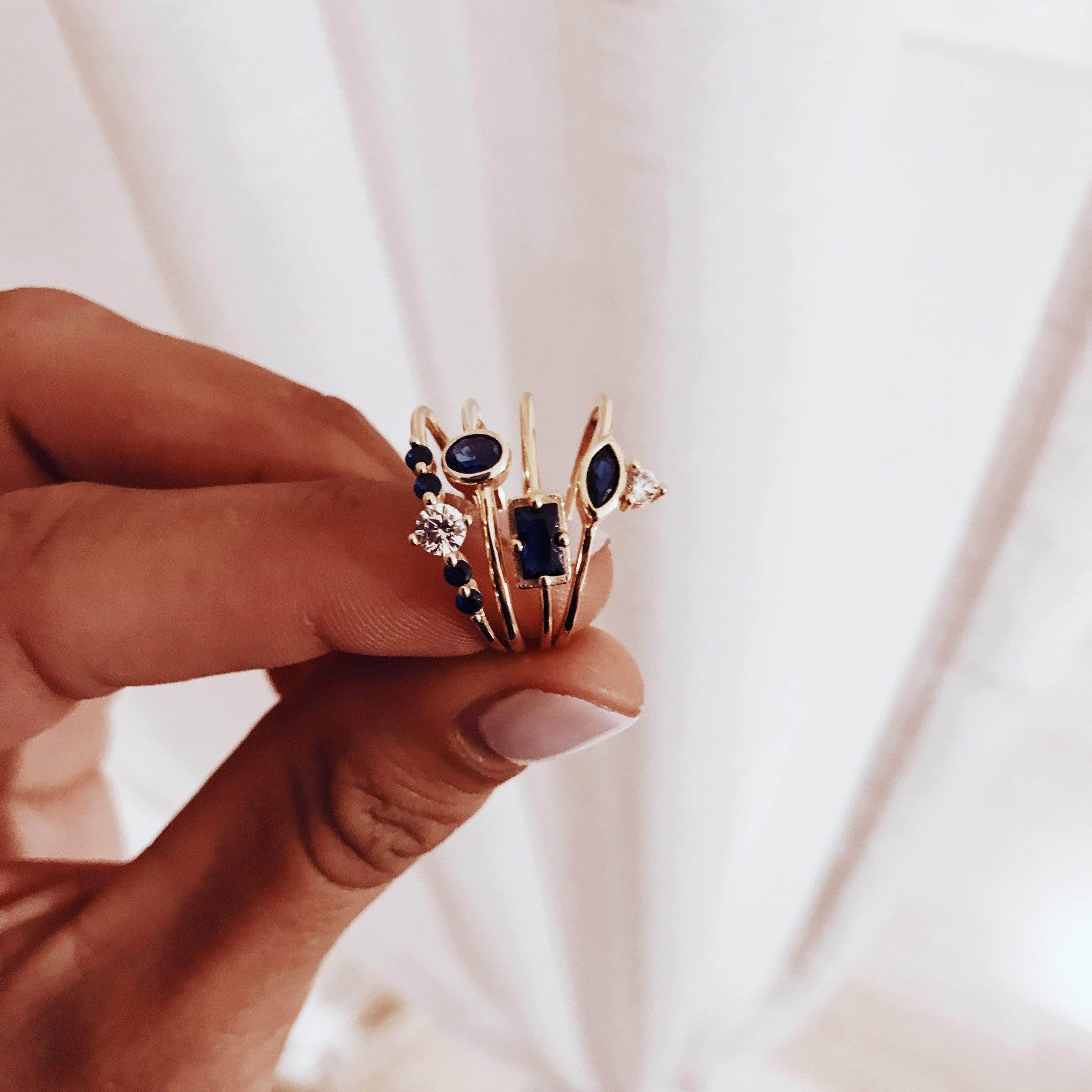 LAST CHANCEheyloveAnillo rectangle blue plata | heylove