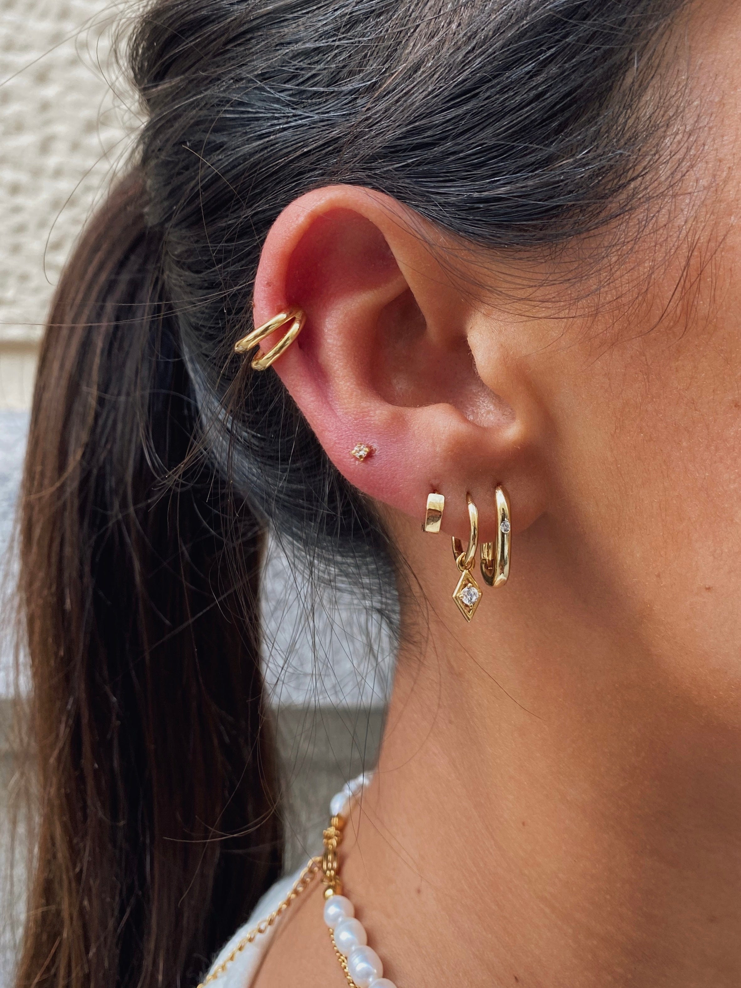 PENDIENTESheylovePendientes mini hoops rombo | heylove